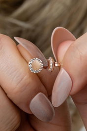 Heliophilia Silver Pendientes de Plata de Ley 925 con Oro Rosa y Circón